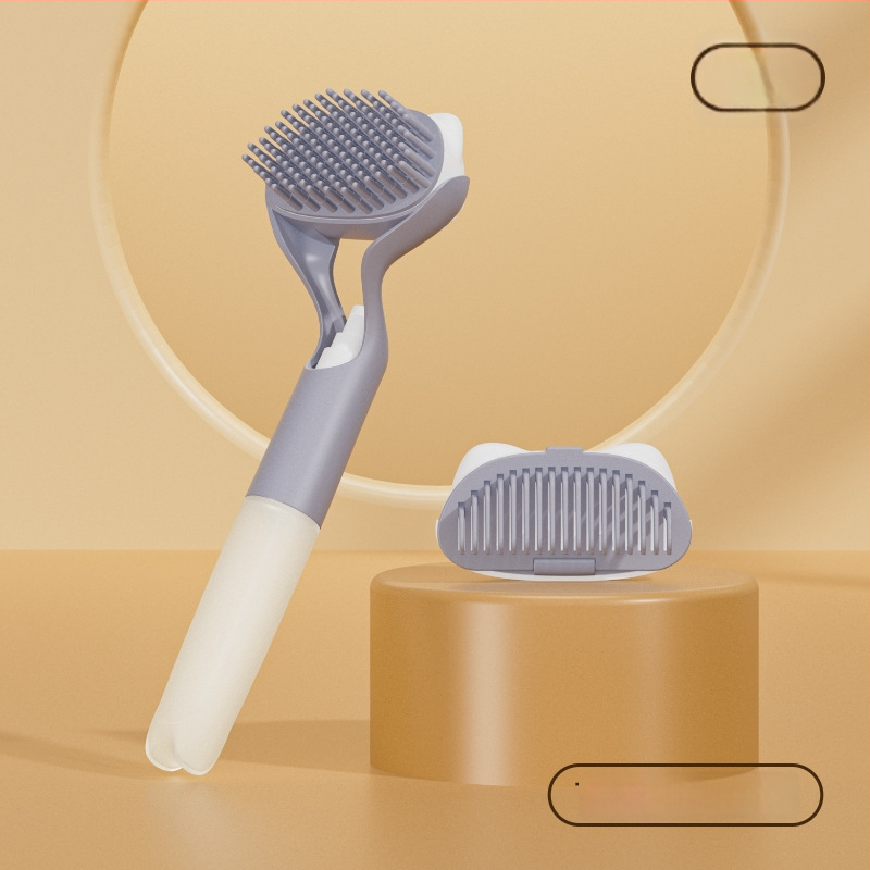 Pieptene pentru animale de companie cu sterilizare prin lumină albastră – perie cu pulverizator portabil pentru pisici și câini, instrument manual de pulverizare (Materiale: PP, gel de siliciu, PET; Greutate: 95 g; Lansat: 2022)