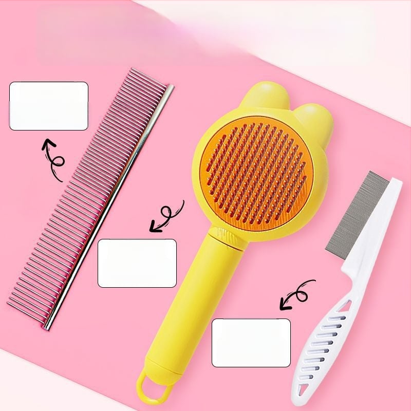 Pieptene din oțel inoxidabil, în formă de animal, pentru pisici cu păr lung – Shepherd Spirit