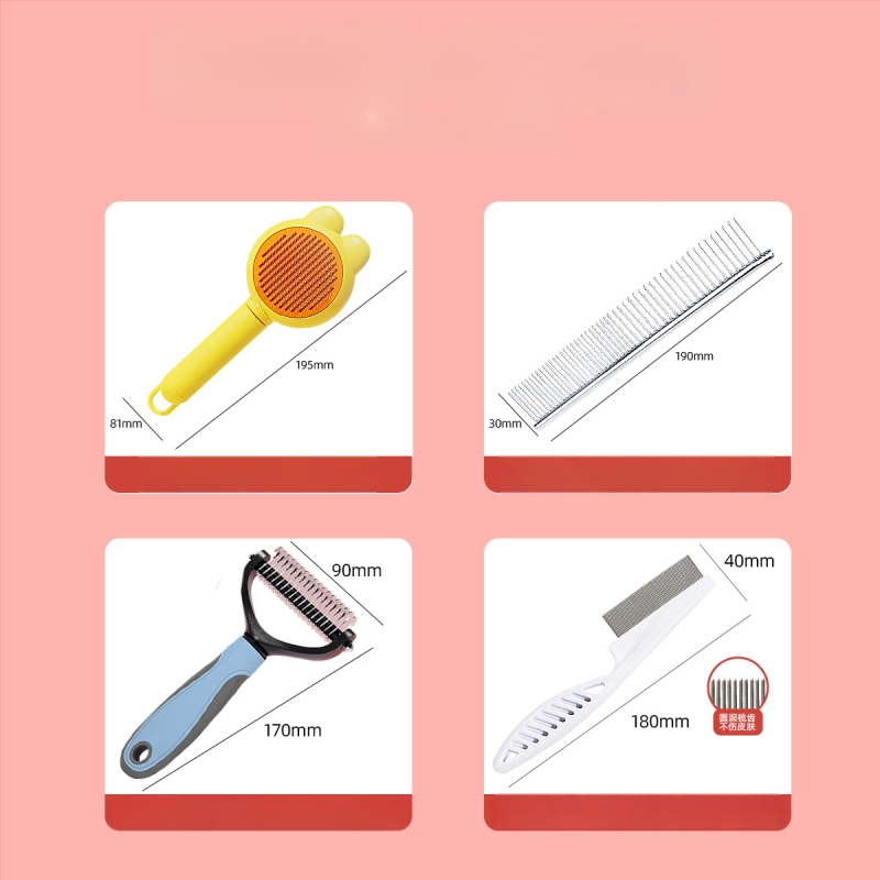 Pieptene din oțel inoxidabil, în formă de animal, pentru pisici cu păr lung – Shepherd Spirit