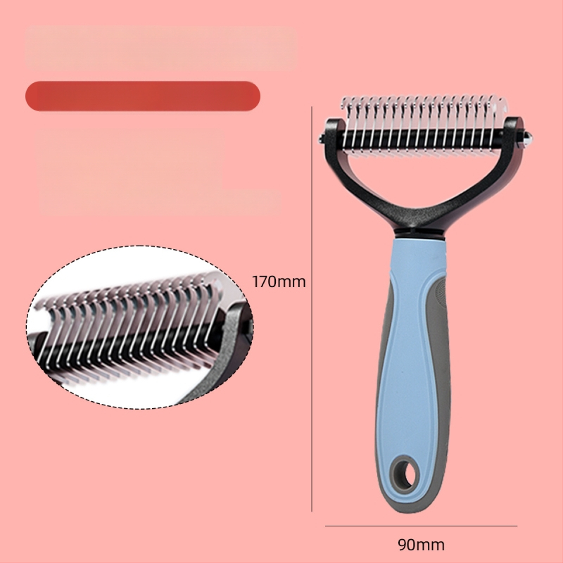 Pieptene din oțel inoxidabil, în formă de animal, pentru pisici cu păr lung – Shepherd Spirit