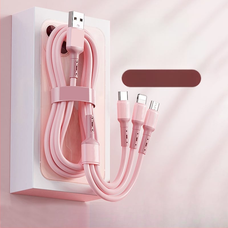 Kötött 66W USB gyorstöltő kábel, 1–3 kimenet, Huawei és Apple eszközökhöz