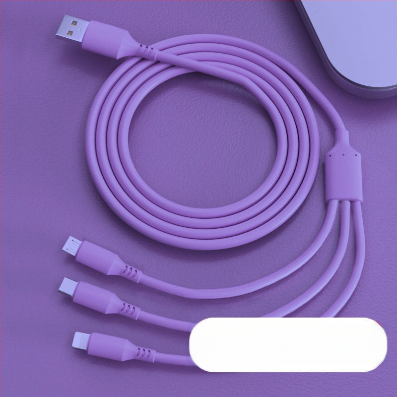 Kötött 66W USB gyorstöltő kábel, 1–3 kimenet, Huawei és Apple eszközökhöz