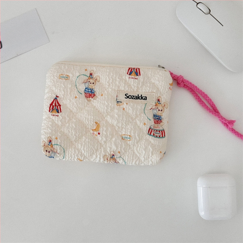 Памучна флорална чанта за съхранение с поплин подплата, за ежедневна употреба, аниме модел, за жени