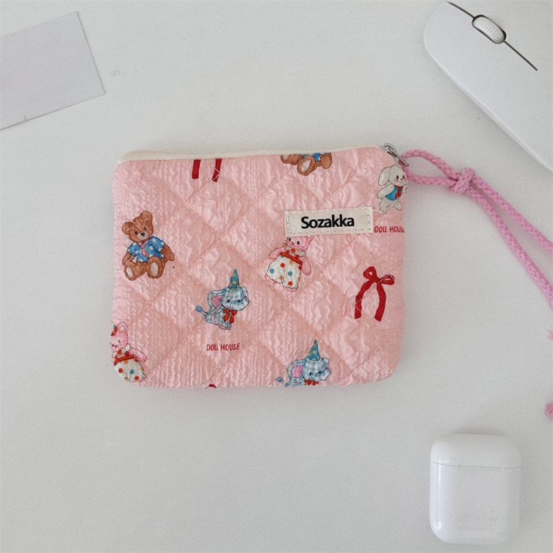 Памучна флорална чанта за съхранение с поплин подплата, за ежедневна употреба, аниме модел, за жени