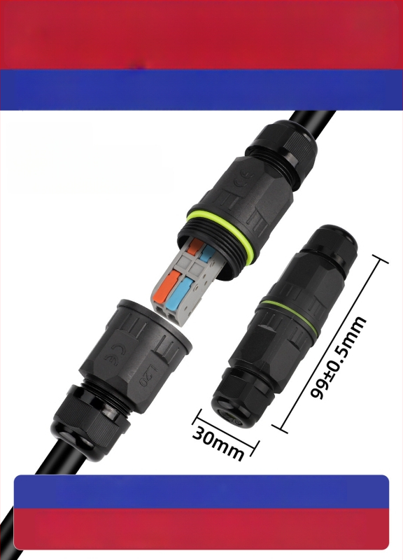 Ūdensizturīgs terminālo bloku adapters rūpnieciskai ārējai lietošanai, izturīgs pret augstām temperatūrām (savienojums: sprādze)