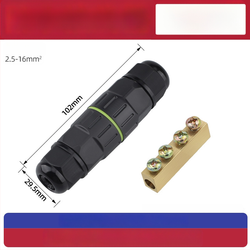 Ūdensizturīgs terminālo bloku adapters rūpnieciskai ārējai lietošanai, izturīgs pret augstām temperatūrām (savienojums: sprādze)