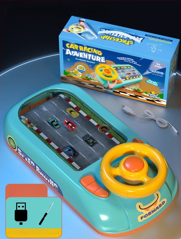 Кормило за автомобилно шофиране – пластмасова играчка с пъзел за деца 4–6 г., образователна интерактивна