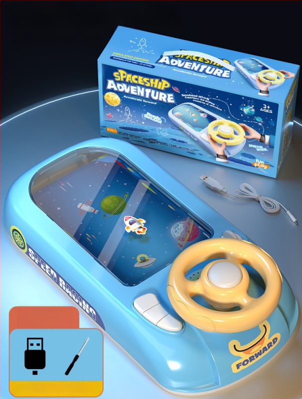 Кормило за автомобилно шофиране – пластмасова играчка с пъзел за деца 4–6 г., образователна интерактивна