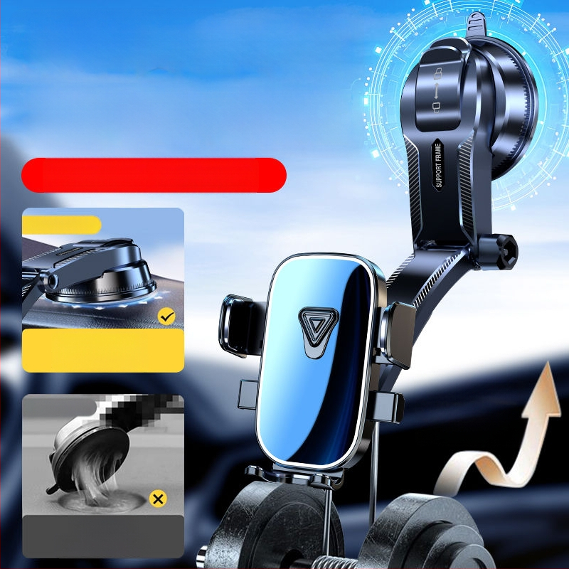 Universālais automašīnas telefona stiprinājums gaisa izplūdei, snap-on uzstādīšana, 360° rotācija, horizontāla un vertikāla orientācija