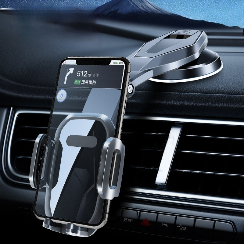 Universālais automašīnas telefona stiprinājums gaisa izplūdei, snap-on uzstādīšana, 360° rotācija, horizontāla un vertikāla orientācija
