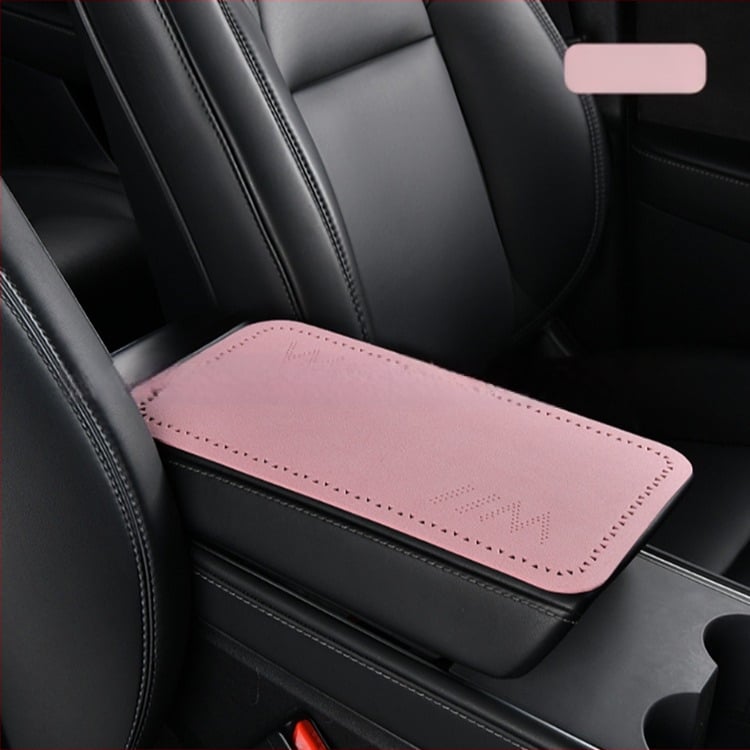 Automobiļa rokas balsta spilvens - ultra plāns pūkains centrālais rokas balsta pārvalks, trīsstūra perforācijas, četros gadalaikos universāls, PU materiāls, logotipa drukāšana pieejama