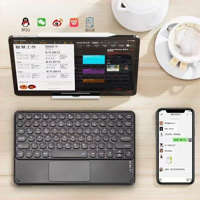 Bežična Bluetooth tipkovnica s touchpedom, model 250c — USB sučelje, izdanje 2022., ergonomski dizajn, kompatibilna s mobilnim uređajima i tabletima