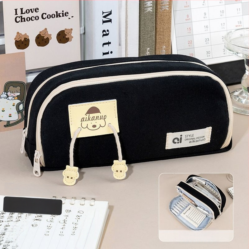 Zīmuli maciņš kolēģiju stilā ar karikatūru dizainu, japāņu stils — audums, universāls, zīmols Other