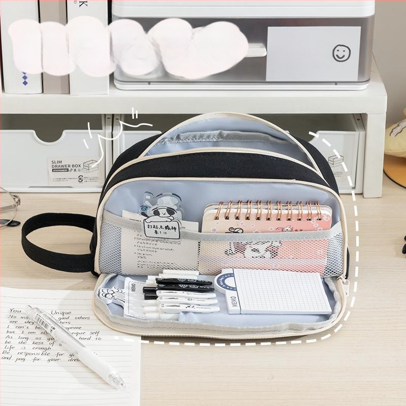 Zīmuli maciņš kolēģiju stilā ar karikatūru dizainu, japāņu stils — audums, universāls, zīmols Other