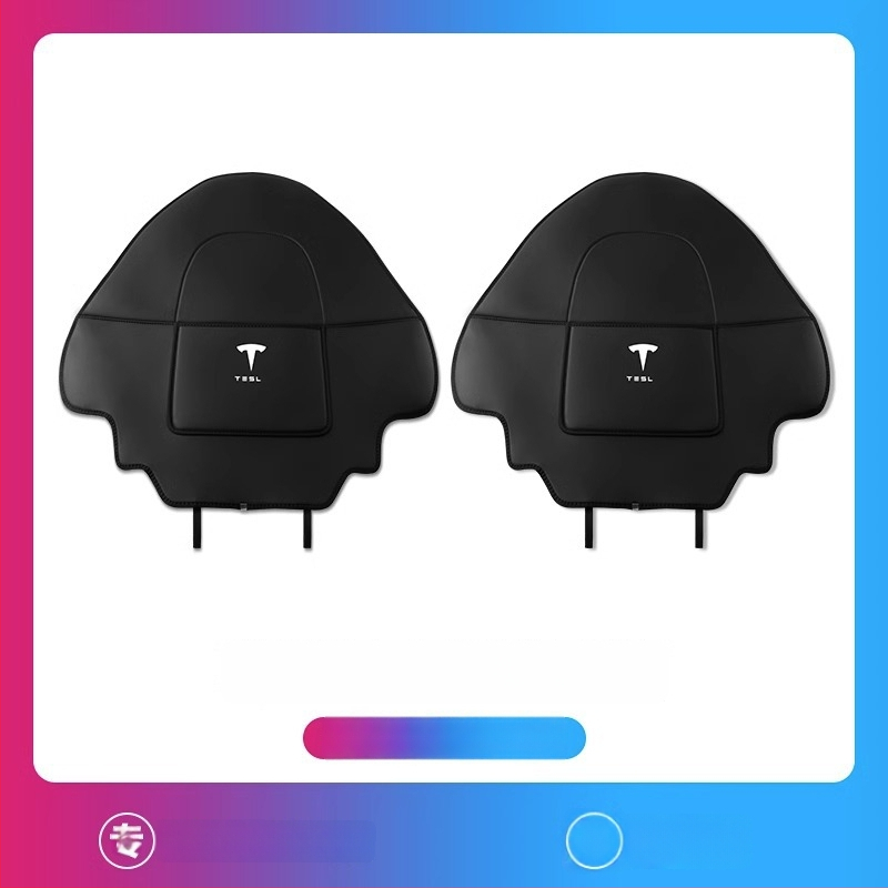 PU aizsargplāksne aizmugures atzveltnei Tesla Model Y3 – pilns pārklājums, kāju sitiena aizsardzība, izturīgs interjers, ar logotipu drukātu