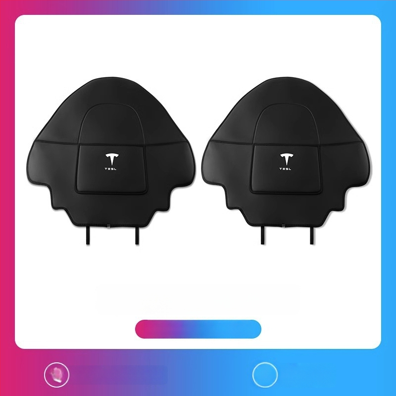 PU aizsargplāksne aizmugures atzveltnei Tesla Model Y3 – pilns pārklājums, kāju sitiena aizsardzība, izturīgs interjers, ar logotipu drukātu