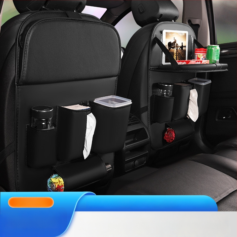 Ādas automašīnas aizmugurējā sēdekļa uzglabāšanas soma, lielas ietilpības, ūdensnecaurlaidīga, pielāgojama