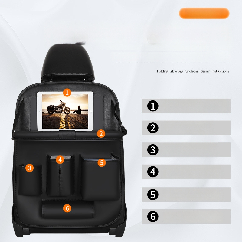 Ādas automašīnas aizmugurējā sēdekļa uzglabāšanas soma, lielas ietilpības, ūdensnecaurlaidīga, pielāgojama