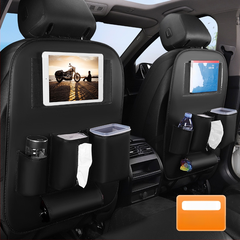 Ādas automašīnas aizmugurējā sēdekļa uzglabāšanas soma, lielas ietilpības, ūdensnecaurlaidīga, pielāgojama