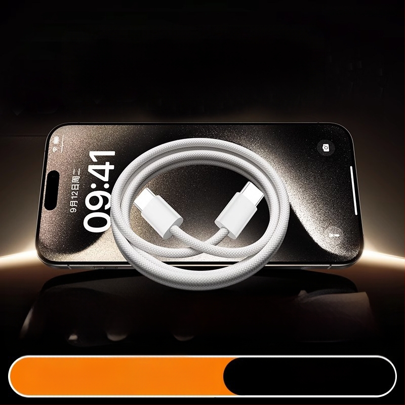 Pletots USB-C uz USB-C datu kabelis, 60W ātrā uzlāde, saderīgs ar iPhone 15