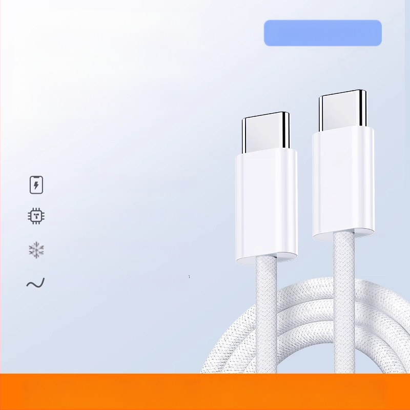 Pletots USB-C uz USB-C datu kabelis, 60W ātrā uzlāde, saderīgs ar iPhone 15