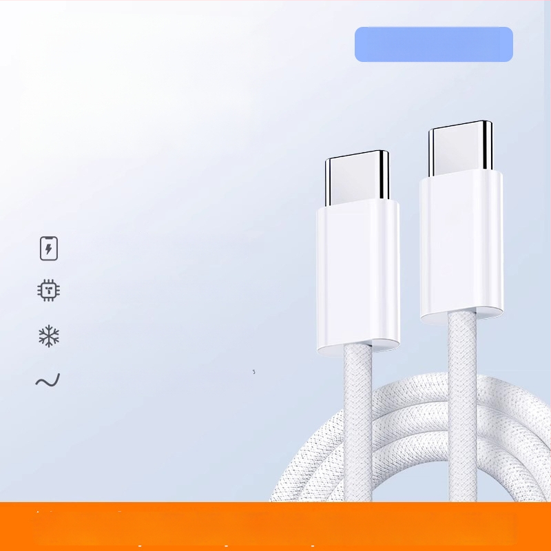 Pletots USB-C uz USB-C datu kabelis, 60W ātrā uzlāde, saderīgs ar iPhone 15