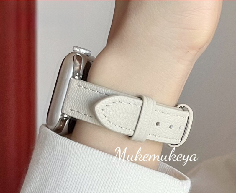 Каишка от агнешка кожа за Apple Watch – тънка версия, 14 мм интерфейс, катарама с пирон, съвместима с Apple Watch и универсални модели