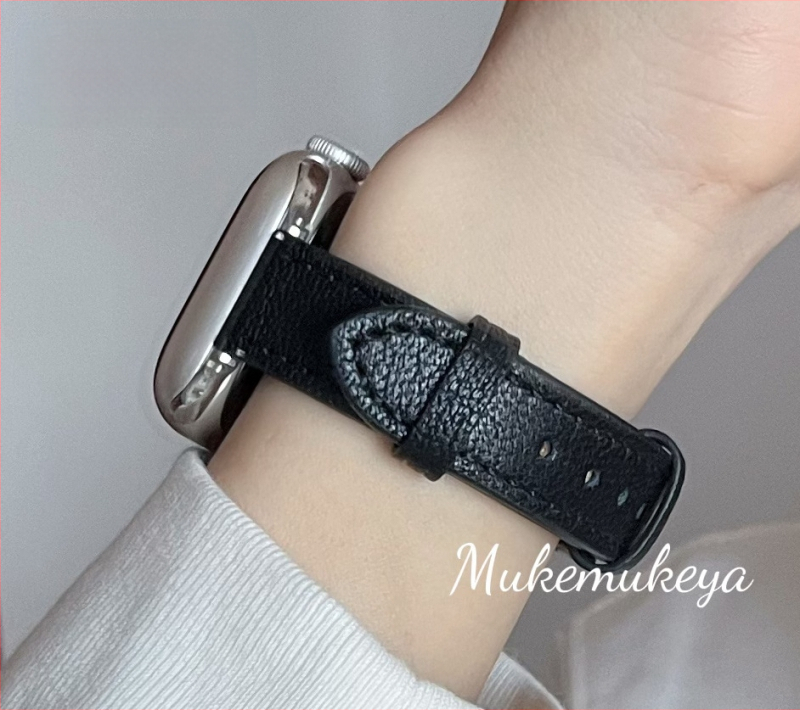 Каишка от агнешка кожа за Apple Watch – тънка версия, 14 мм интерфейс, катарама с пирон, съвместима с Apple Watch и универсални модели