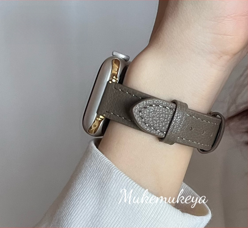 Каишка от агнешка кожа за Apple Watch – тънка версия, 14 мм интерфейс, катарама с пирон, съвместима с Apple Watch и универсални модели