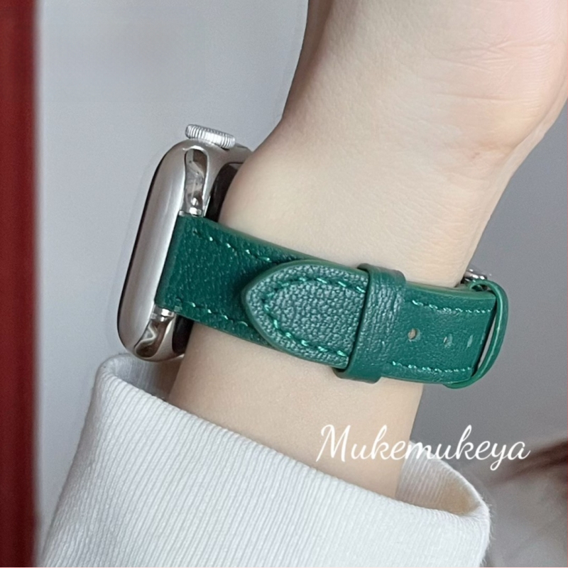 Каишка от агнешка кожа за Apple Watch – тънка версия, 14 мм интерфейс, катарама с пирон, съвместима с Apple Watch и универсални модели