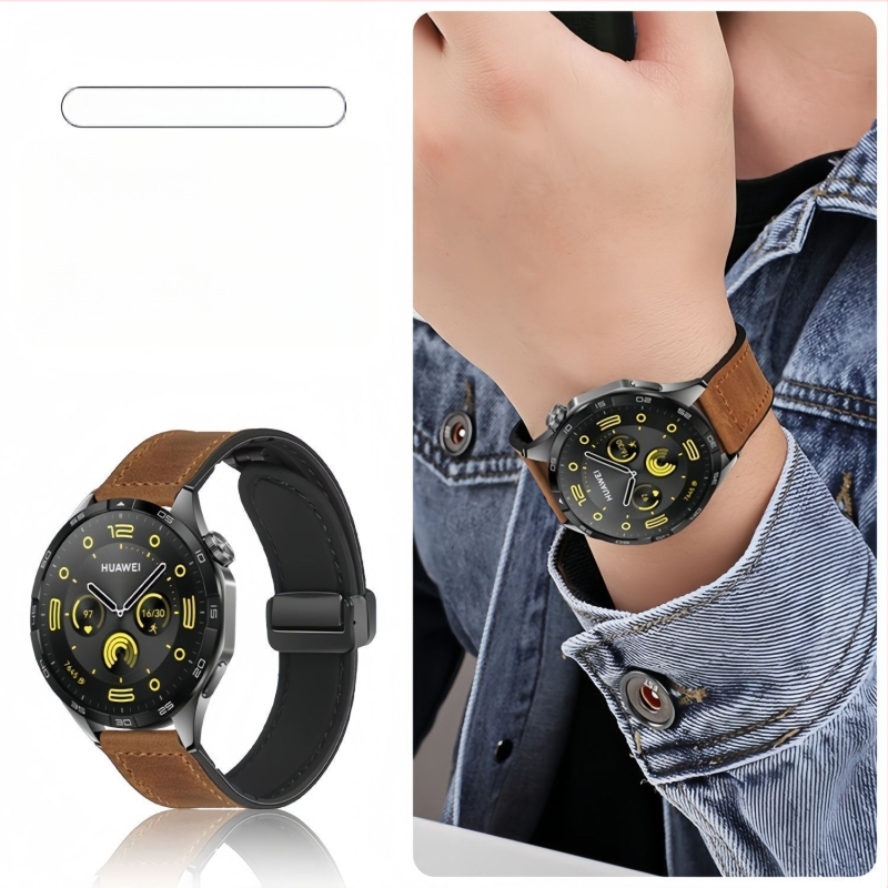 Silikonska narukvica za sat s magnetskom kopčom, Crazy Horse uzorak, širina 22 mm, kompatibilna s Huawei GT6/GT5 i Watch4