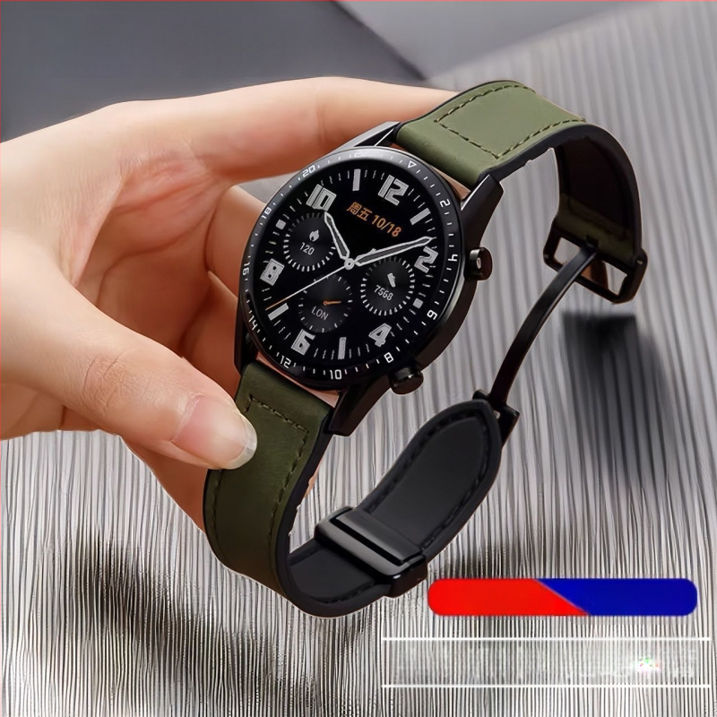 Silikonska narukvica za sat s magnetskom kopčom, Crazy Horse uzorak, širina 22 mm, kompatibilna s Huawei GT6/GT5 i Watch4