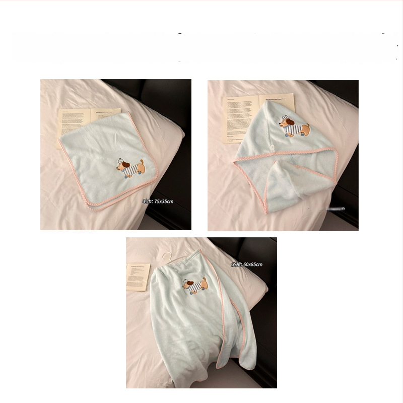 Trys mikropluošto vonios rankšluosčiai su plaukų džiovinimo kepure, lengvi, mažiau nei 100 g kiekvienam, 150D Jacquard audinys