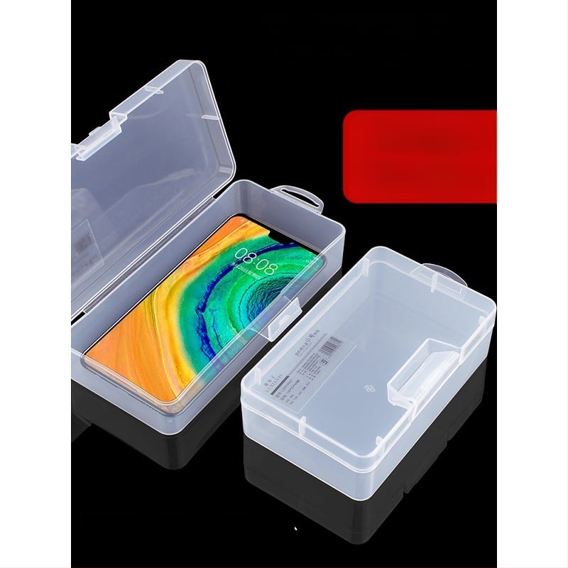 Skaidri plastikinė laikymo dėžutė elektroninėms dalims ir varžtams — plokštėms skirtas organizatorius su tvirtu rėmu