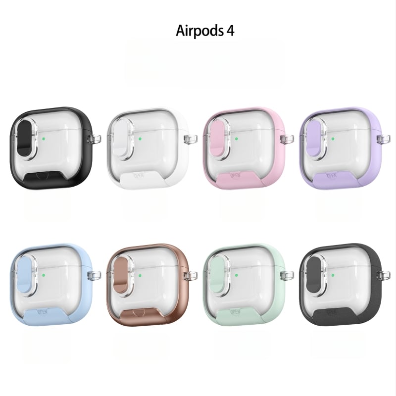 AirPods 4 aizsargkaste - visaptverošs korpuss, matēta apdare, roku darbs, TPE materiāls, saderīgs ar Apple