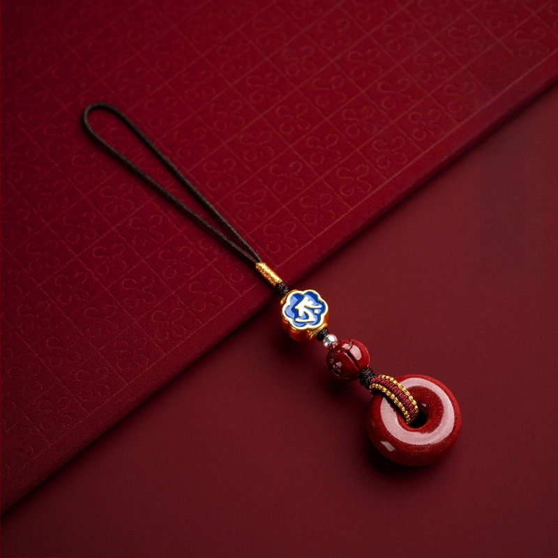 Cinnabar sigurnosni amulet sa znakom zodijaka, za privjesak za mobitel i ključeve, unisex