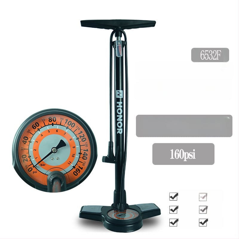 Onai augstas spiediena velosipēdu sūknis ar manometru, dzelzs pneimatiskais cilindrs, pielāgota apstrāde, licencēta privātā zīmola