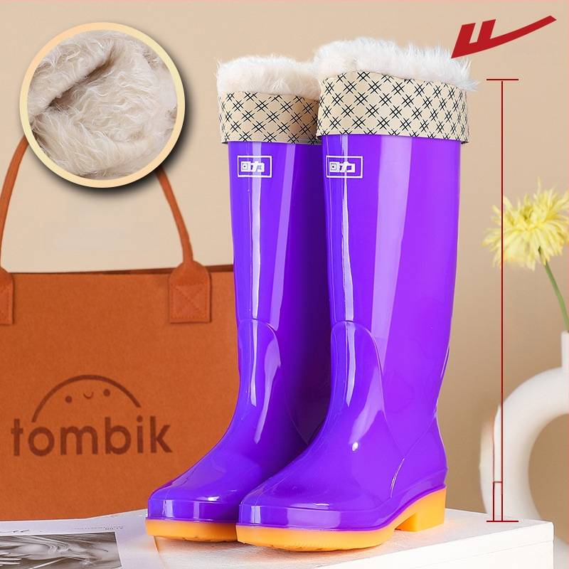 Moterys lietaus batai, PVC viršus, aukštas kojos, storesnis padas, žemas kulnas 1–3 cm, visoms sezonoms