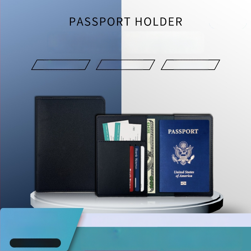 Θήκη διαβατηρίου από PU δέρμα με προσαρμοζόμενο λογότυπο, προστασία από κλοπή, οργανωτής εγγράφων για ταξίδια, unisex