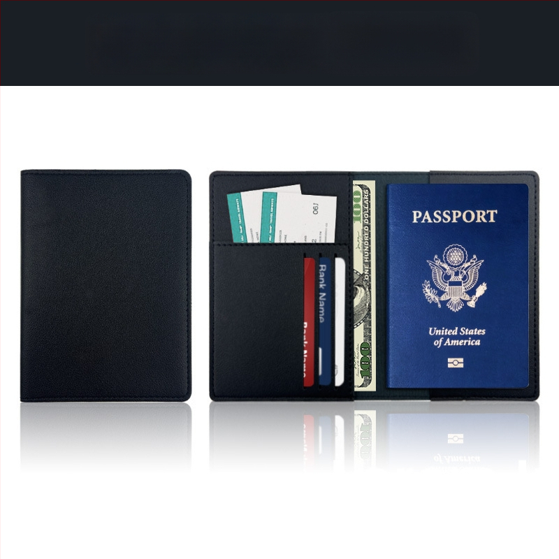 Θήκη διαβατηρίου από PU δέρμα με προσαρμοζόμενο λογότυπο, προστασία από κλοπή, οργανωτής εγγράφων για ταξίδια, unisex