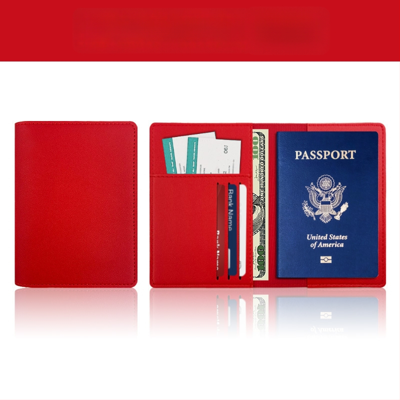 Θήκη διαβατηρίου από PU δέρμα με προσαρμοζόμενο λογότυπο, προστασία από κλοπή, οργανωτής εγγράφων για ταξίδια, unisex