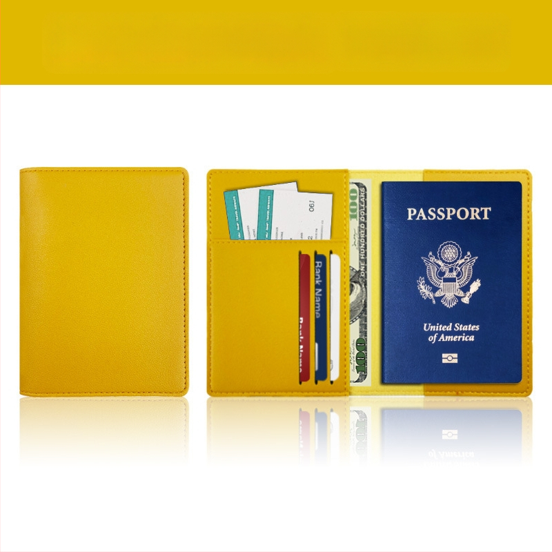 Θήκη διαβατηρίου από PU δέρμα με προσαρμοζόμενο λογότυπο, προστασία από κλοπή, οργανωτής εγγράφων για ταξίδια, unisex