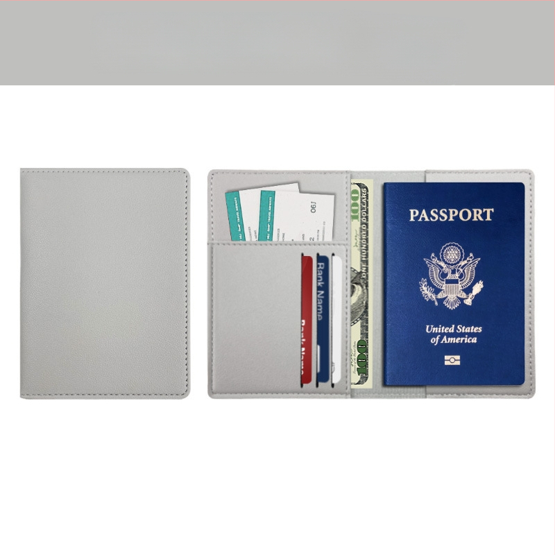 Θήκη διαβατηρίου από PU δέρμα με προσαρμοζόμενο λογότυπο, προστασία από κλοπή, οργανωτής εγγράφων για ταξίδια, unisex