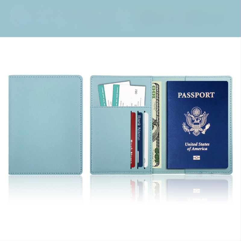 Θήκη διαβατηρίου από PU δέρμα με προσαρμοζόμενο λογότυπο, προστασία από κλοπή, οργανωτής εγγράφων για ταξίδια, unisex