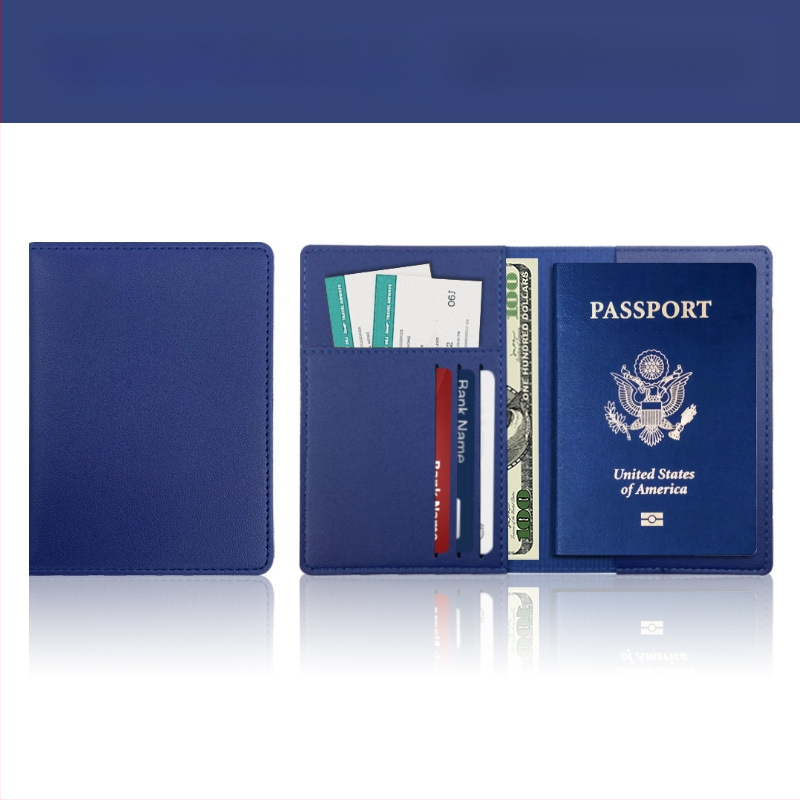 Θήκη διαβατηρίου από PU δέρμα με προσαρμοζόμενο λογότυπο, προστασία από κλοπή, οργανωτής εγγράφων για ταξίδια, unisex