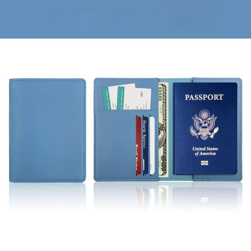 Θήκη διαβατηρίου από PU δέρμα με προσαρμοζόμενο λογότυπο, προστασία από κλοπή, οργανωτής εγγράφων για ταξίδια, unisex