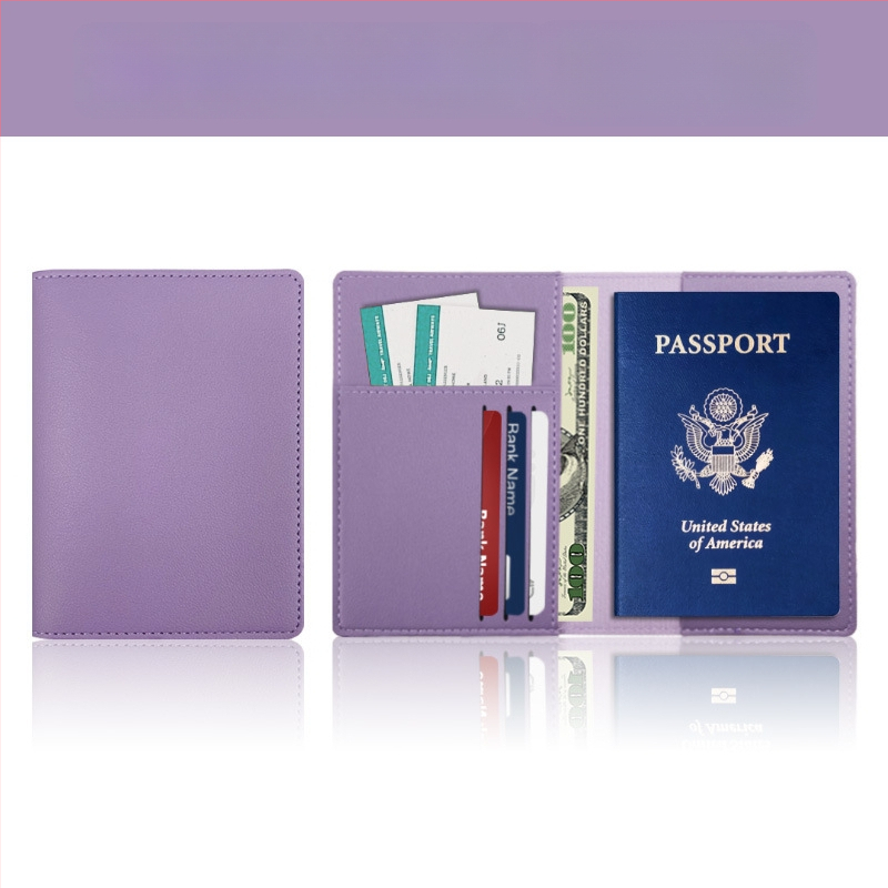 Θήκη διαβατηρίου από PU δέρμα με προσαρμοζόμενο λογότυπο, προστασία από κλοπή, οργανωτής εγγράφων για ταξίδια, unisex