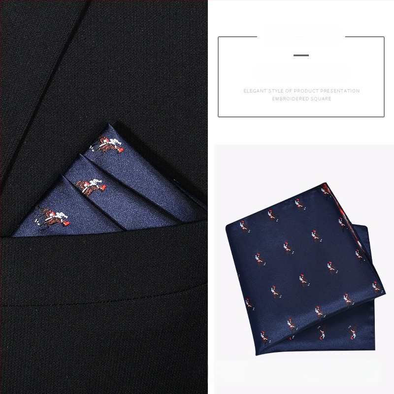 Kabatas lakatiņš ar izšūtu karikatūru dzīvnieku motīvu, poliesters, izšuvums, dizains atbilst kaklaitei, standarta kaklaites platums