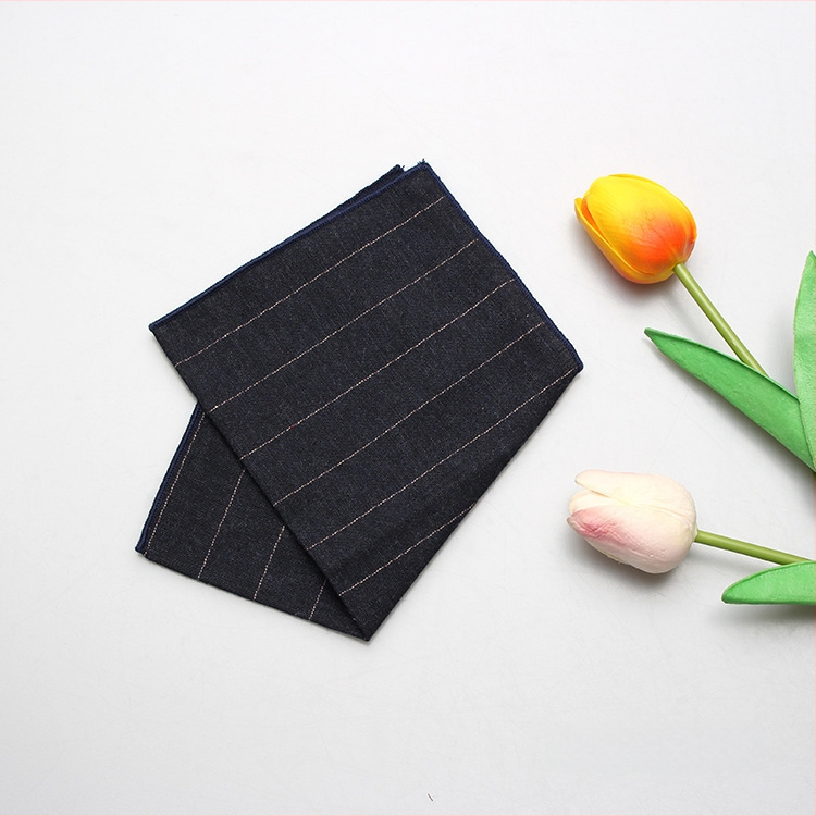 Kabatas lakatiņš no kokvilnas džakarda, pruhots un vienkrāsains raksts, vīrietim, Ler zīmols, pavasaris 2023