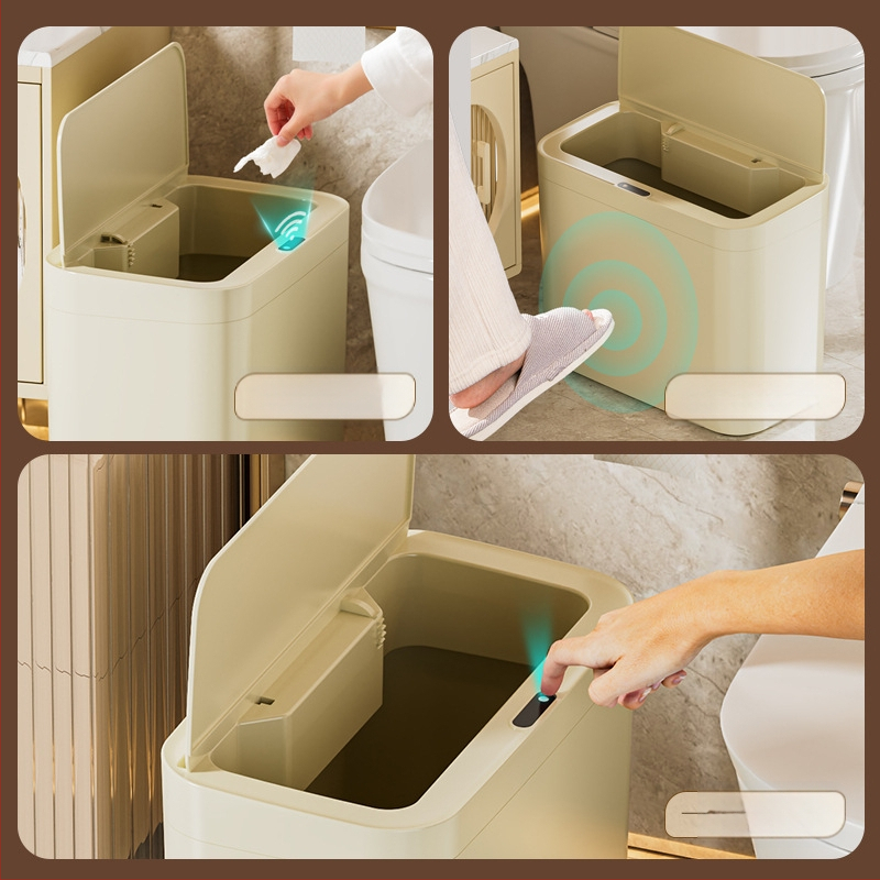 Nutikas induktsiooniga avanev prügikast, 13–17 L, PP, sobib elutoale, magamistuppa, kontorile, hotellile ja köögile